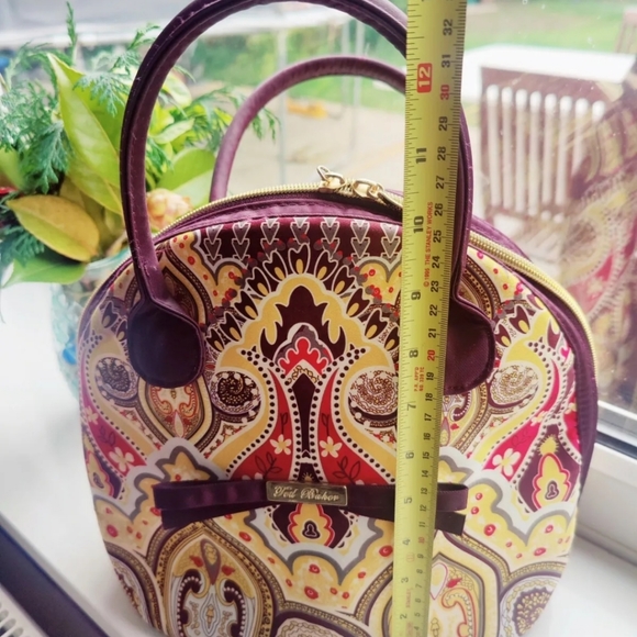 TED BAKER Paisley Print Beauty Vanity Travel Bag Make Up Yellow Purple Large NEW - Picture 10 of 12